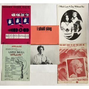 60s 70s Vintage Sheet Music Lot Carpenters, Dusty Springfield Glen Campbell jk34